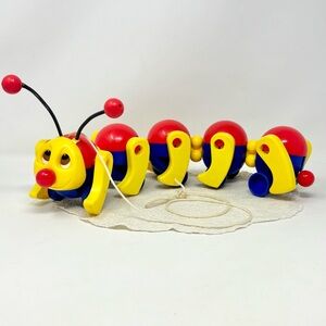 Fisher-Price Kiddicraft Pull Along Toy Caterpillar “Clatterpillar” Vintage 1990